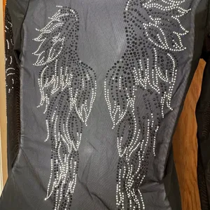 Sheer Long Sleeve Rhinestone Heart Angel Wings Y2K‎ Small Biker Fairy Goth thumbnail 8