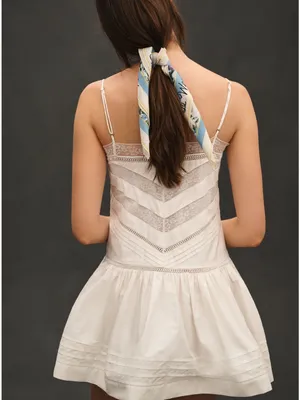 Anthropologie Maeve Sleeveless Square Neck Lace Mix Mini Dress thumbnail 3