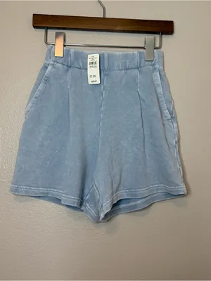 Aerie baby blue XXS shorts cotton summer relaxed fit oversized casual thumbnail 2