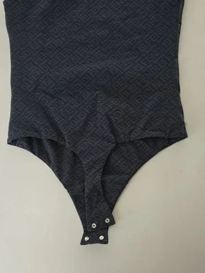 Fendi X Skims Black High Neck One-Piece Bodysuit Size S thumbnail 5