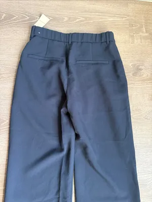 NWT Abercrombie & Fitch Tailored Relaxed Straight Pant in Navy Blue thumbnail 6