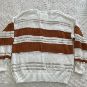 Women's Sweater in Cream, Gold, and Rust colors XL thumbnail 1