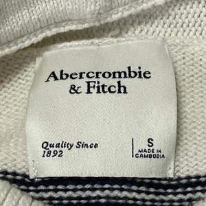 Abercrombie & Fitch White Striped Knit Short Sleeve Crew Neck Boxy Sweater Top S thumbnail 4