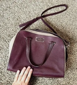 Kate Spade Mini Felix Kay Street Burgundy Pebble Leather Crossbody thumbnail 1