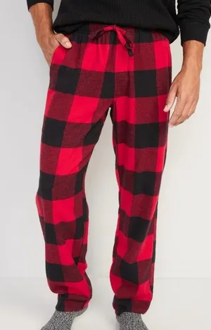 Old Navy Red & Black Buffalo Plaid Flannel Pajama Pants | Unisex | Size Medium thumbnail 1