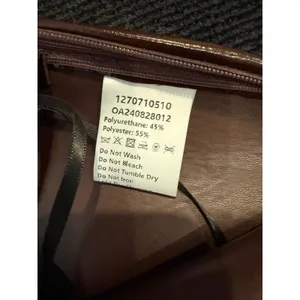 Commense‎ Brown Patent Faux Leather Mini Skirt High Waist A-Line NWT Size Medium thumbnail 4