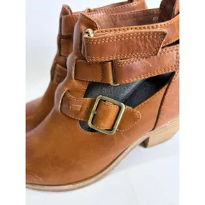 Antelope Italian Leather Ankle Boots Brown Buckle Straps Block Heel EU 38‎ thumbnail 14