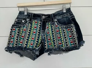 Miss Me Women’s 26 Multicolored Sequin Shorts thumbnail 1