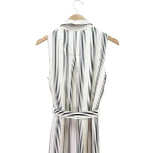 Maeve Anthropologie Esther Striped Sleeveless Shirt Dress Cream & Black Size 4 thumbnail 8