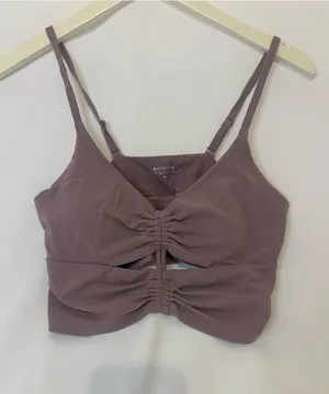 Athleta Dusty Mauve Ruched Cutout Bralette Tank thumbnail 1