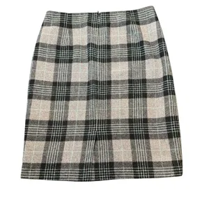 Talbots Grey Black Teal Plaid Pencil Skirt Lined Size 8 Knee Length Professional thumbnail 5