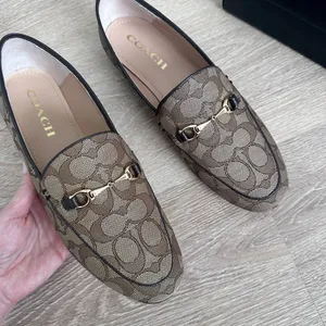 Coach Haley Signature Jacquard Loafers Khaki/Mahogany Size 7,5 thumbnail 3