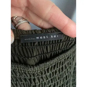 Olive Green‎ West Kei Ruched Tank Wide leg jumpsuit Tall Modern Vacation Resort thumbnail 2