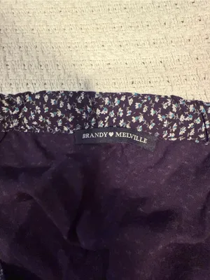 Brandy Melville Navy Maxi Skirt with White Micro Floral Print thumbnail 3