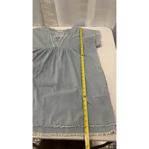Entro Women‎ Size Small Soft Light Denim Babydoll Dress Festival Coastal Cowgirl thumbnail 10