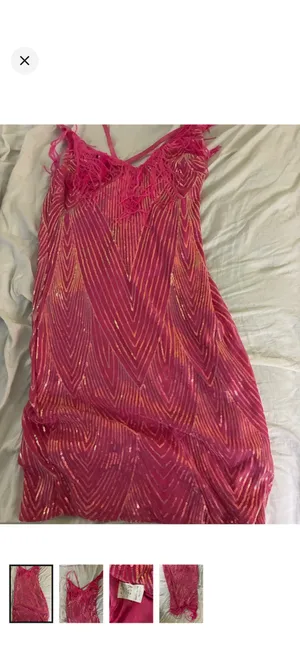 Hot Pink sequin Dress Size L thumbnail 3