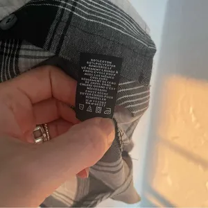 Sanctuary Anthropologie Black‎ and White Plaid Balloon Sleeve Button Down Shirt thumbnail 7