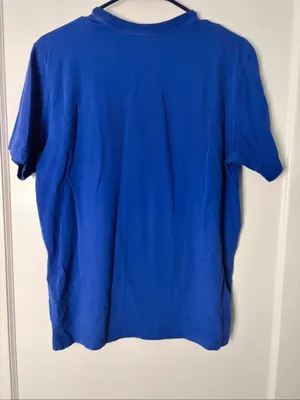 Coach Royal Blue Short Sleeve Tee with Multicolor Horse & Carriage Logo thumbnail 4