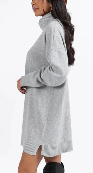 Grey Sweater Dress Small Gray thumbnail 2