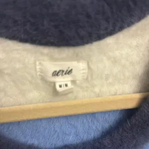 Aerie Blue and Yellow Crew Neck Sweater with Bold Stripes thumbnail 3