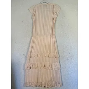 Paige Womens Dress M illyria Ruffles Layered Midi Slit Balletcore Feminine Beach thumbnail 2