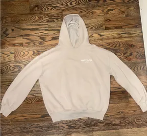 Tan and White, White Fox hoodie. thumbnail 1