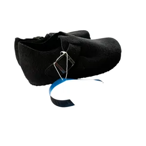 Torotto Black Felt Clog Mules Women‎ 6.5 EU 37 Cork Footbed Buckle Strap New thumbnail 4