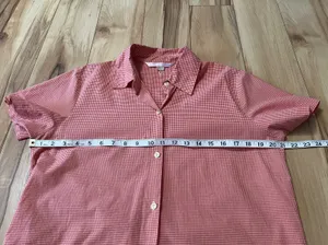 Victorias Secret Pajama Set Medium Orange Yellow Gingham Check Top & Crop Bottom thumbnail 4