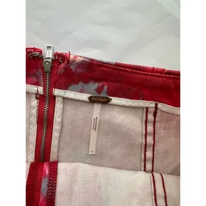 Free People Femme Denim Mini Skirt Flamingo Flame Size 8 thumbnail 4