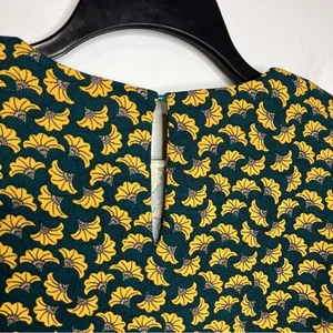 Mellóday puffed sleeve blouse green, yellow‎ size small thumbnail 6