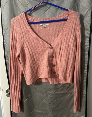 AE Cropped Ribbed Cardigan thumbnail 1