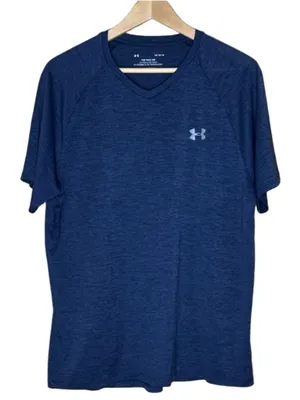 Under Armour Navy V-Neck Short-Sleeve Tech Tee size large thumbnail 1