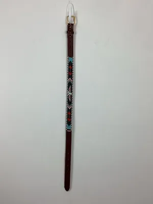 Native Southwestern Hand Seed Leather Belt thumbnail 2