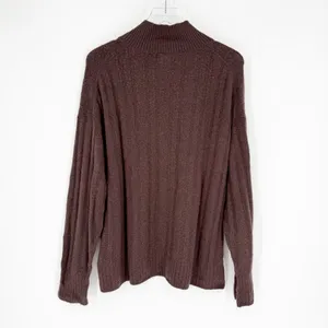 J.Crew Ribbed Mockneck Sweater in‎ Supersoft Yarn Women's 2X Brown Quiet Luxury thumbnail 3