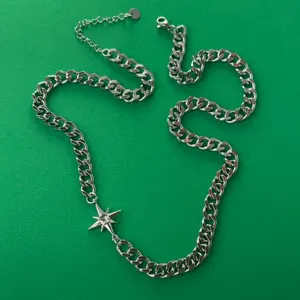 Link Chain Star Necklace for Men Women Streetwear Hip Hop Unisex Necklace thumbnail 4