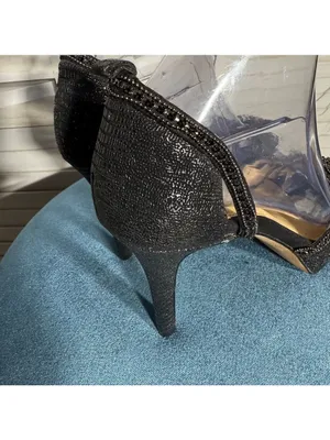 Antonio Melanie Black Heels Rhinestones Beaded Size 8 thumbnail 8