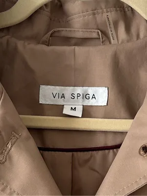 Via Spiga Single Breasted Button Down Classic Trench Coat Tan Size M thumbnail 3