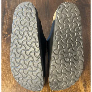 Papillio Birkenstock Arizona Platform Sandals 38 Black Two Strap Boho Minimalist thumbnail 7