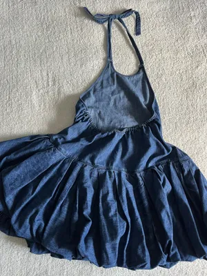 Free People Denim Bubble Mini Dress thumbnail 2