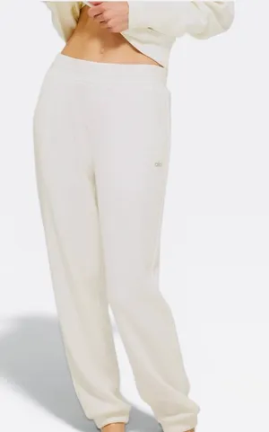 Alo Yoga Muse Sweatpants Bone Ivory Ribbed Waffle‎ Knit Joggers Womens XS thumbnail 1