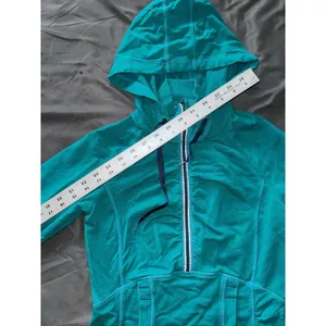 Athleta Half Mile Running‎ Light Weight Jacket Teal Green Hooded Half Zip Sz 2XS thumbnail 7