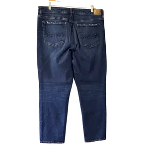 American Eagle Sz 14 Tomgirl Blue Jeans High Rise Relaxed Tapered Dark Wash thumbnail 9