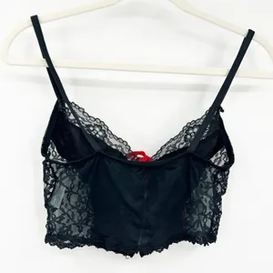 Nan Flower Womens VTG Vintage Coquette Whimsigoth Lace Cami Crop Corset Top‎ M thumbnail 7