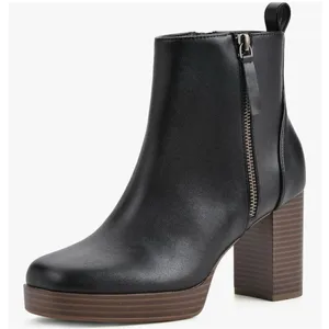 White Mountain Ankle Boots Size‎ 9.5 Black Square Toe Block Heel Side Zip NEW thumbnail 1