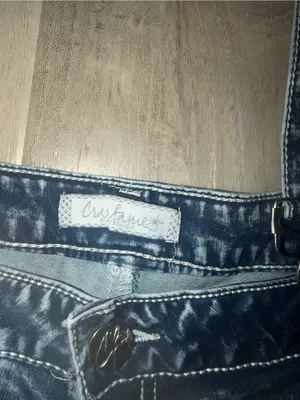 NWT Acid Wash Suspender Jeans Overall Pants Dark Wash - Size 18 thumbnail 5