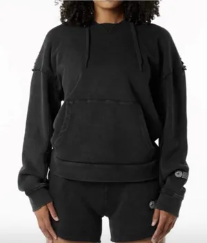 ALPHALETE Women’s Terry Oversized Hoodie- Onyx, Size Medium thumbnail 1