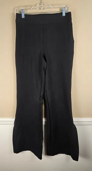 Spanx Womens Black Double Split Hem Wide Leg Perfect Pants Medium Tall thumbnail 1