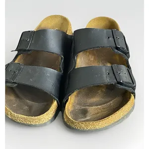 Birkenstock Arizona Sandals Women's Size 38 (US 7) Black Leather Cork Heels thumbnail 3