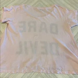 Wildfox Women’s Wide Boxy Light Pink Dare Devil Tee Size XS thumbnail 5