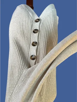 RD Style Beige Knit Sweater with Side Button Detail thumbnail 3